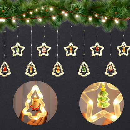 Christmas Star & Tree LED Curtain String Lights
