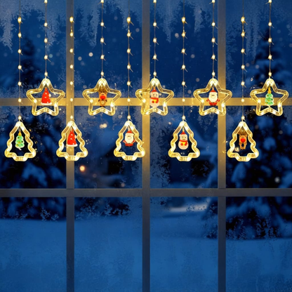 Christmas Star & Tree LED Curtain String Lights