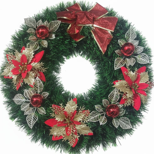 Elegant Green Christmas Wreath for Front Door